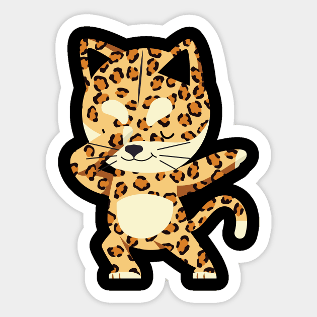 'Dabbing Cheetah Big Cat' Funny Dabbing Animal Gift Sticker by ourwackyhome